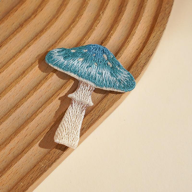 Exquisite Plant Colored Mushroom Embroidery Iron On Pudding Countryside Style Girls' Shoulder Bag Diy Decoration Badge
