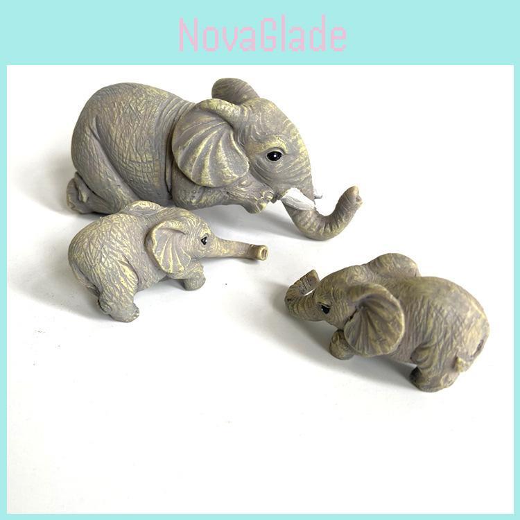 Elephant Resin Figurine Set With Creative Design For Home Decor And Giftgiving