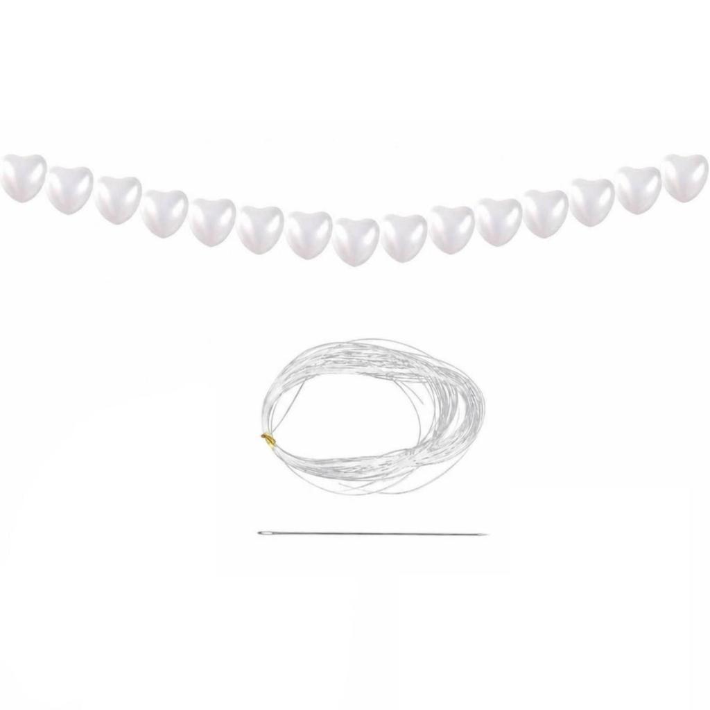 15 Pieces Heart Ornament with Fishing Line Glossy for Weddings, DIY Decorators