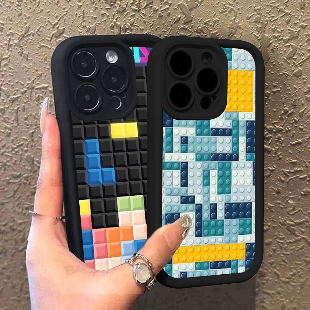 Vintage Game T-Tetris Phone Case For IPhone 17 16 E 15 14 13 12 11 Pro Max Plus Back Cover