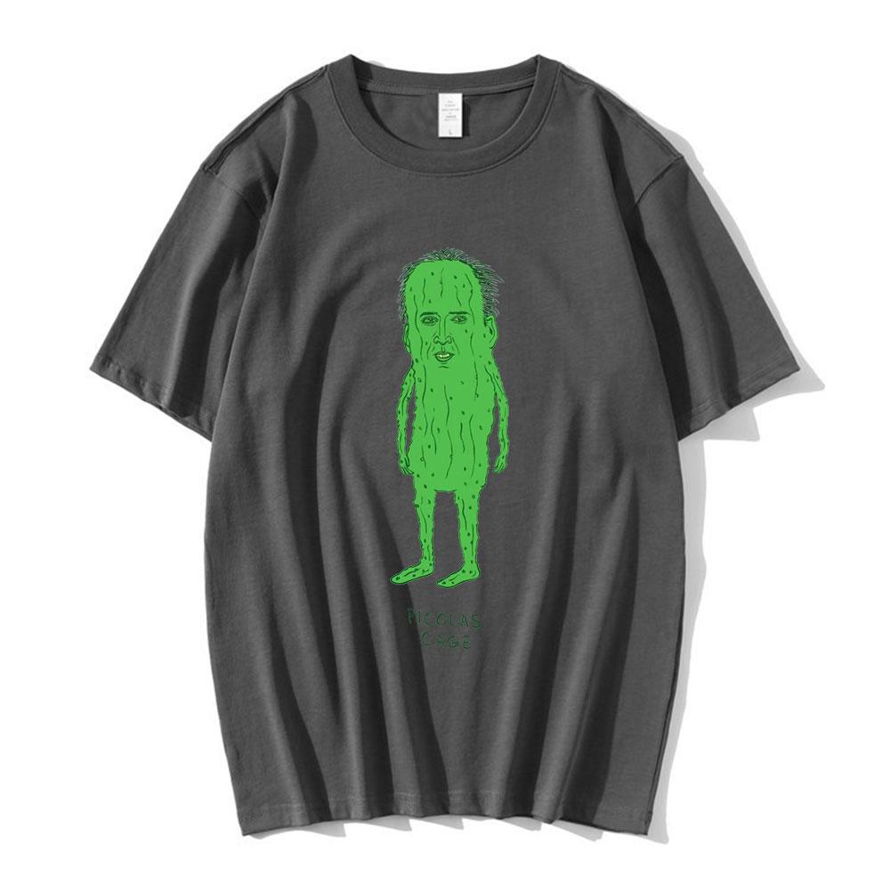 Picolas Cage T Shirt Unisexs Nicolas Cage T Shirt Nicolas Cage Funny Weird Creepy Raising Arizona Green Pickles Valley T Shirts