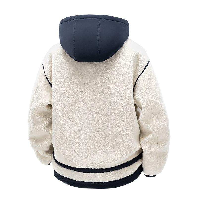 Vêtements en coton velours rocker épaissi pour hommes, hiver, haut de gamme, amples, tendance, à capuche, veste décontractée de mode pour hommes