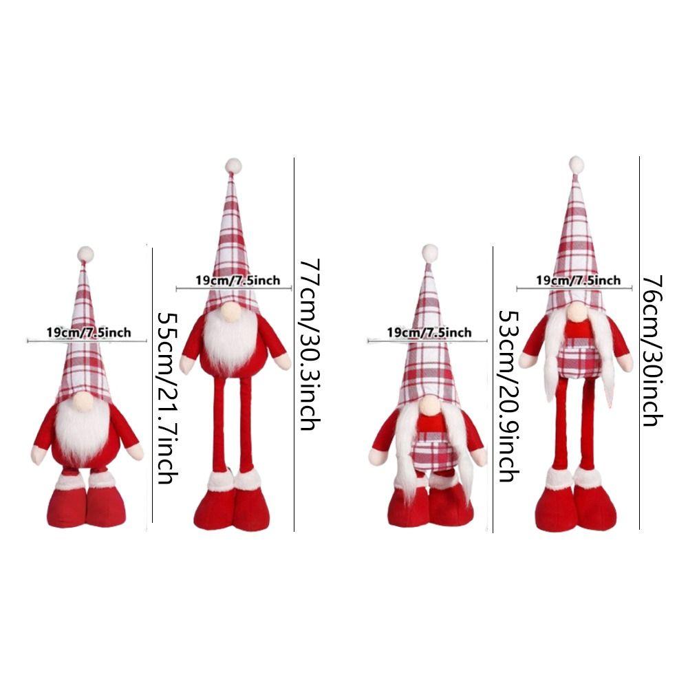 Cute Christmas Telescopic Doll Ornaments Red Merry Christmas Decoration  Xmas Festival Decor