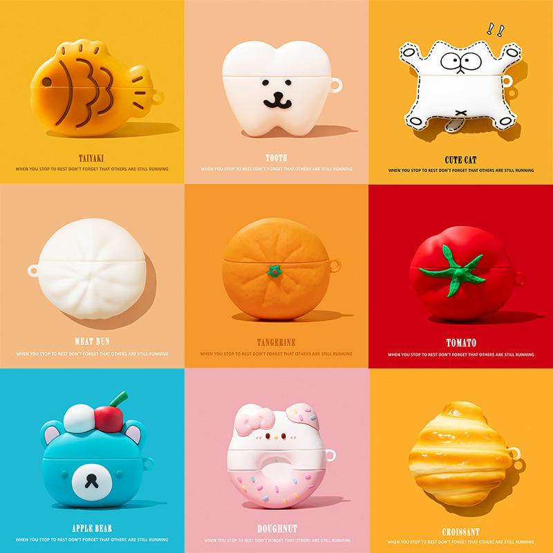 3D Cookies Silicone Soft Earphone Cover for AirPods Pro 2 1 2 3 Charging Case for AirPods 4 2024 Wireless Earphone Accessories