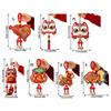 Year of Horse Festival Decoration Velvety Cotton Fabric Chinese New Year Ornaments for Entrydoor Wall Home Decoration