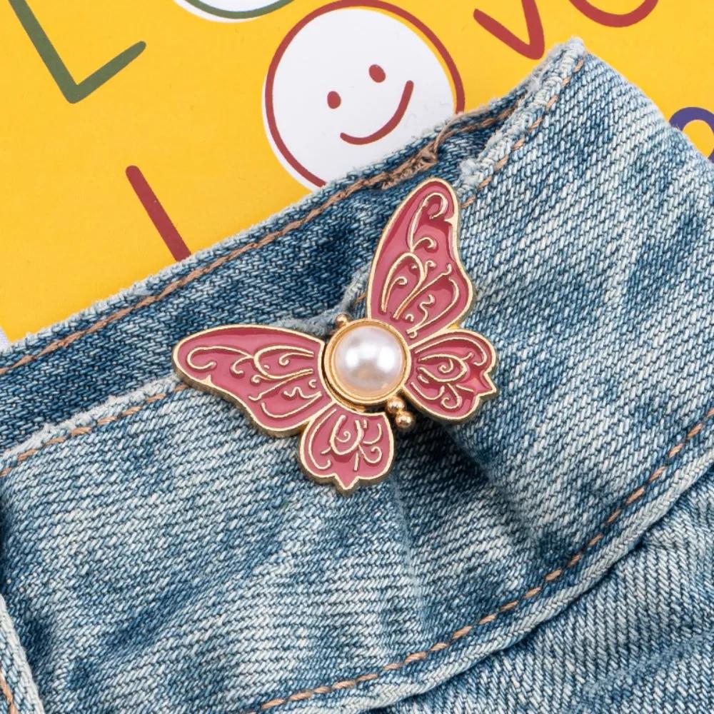 1 Pair Adjustable Butterfly Jeans Waist Clip, Detachable No Sew Waistband Resizer, Magic Waist Reducer Button