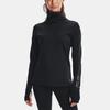 Under Armour Funnel Neck Running Sports T-Shirt Women Tops Black 1365636-001