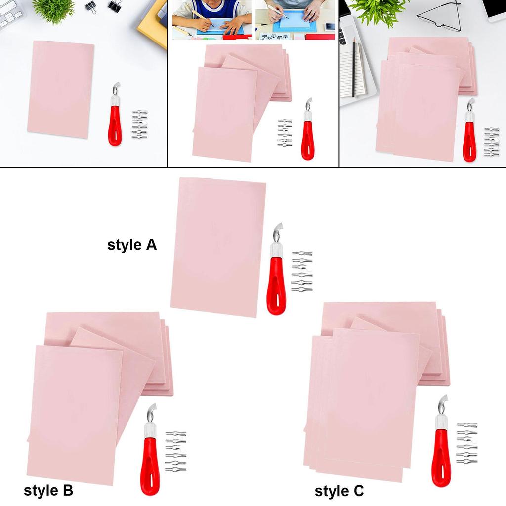 Rubber Carving Block, Rubber Stamp Sheet Engraving Block for Professionals Painting Stamp Making Starters Craft Projects