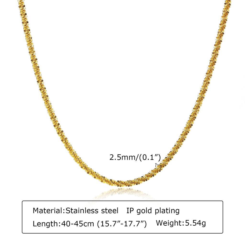 Edelstahl Gliederkette Halskette für Damen, Einfache 18 Karat Vergoldete Dünne Halskette, Minimalistischer Wasserdichter Schmuck