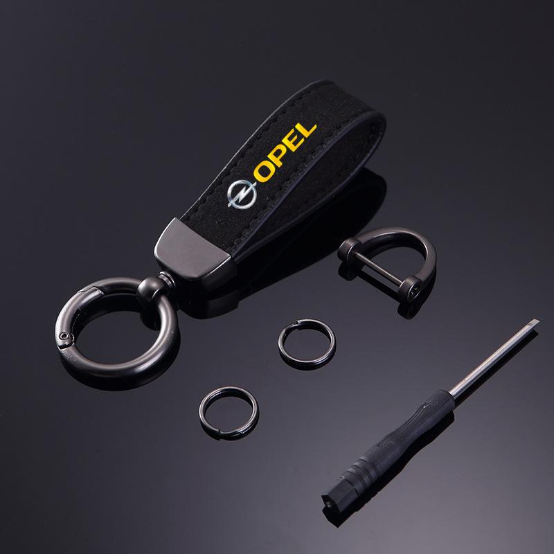 

1pcs Leather Car Styling Badge Pendant 4s Shop Gifts Auto keychain For opel insignia astra j h g corsa d zafira b чорний