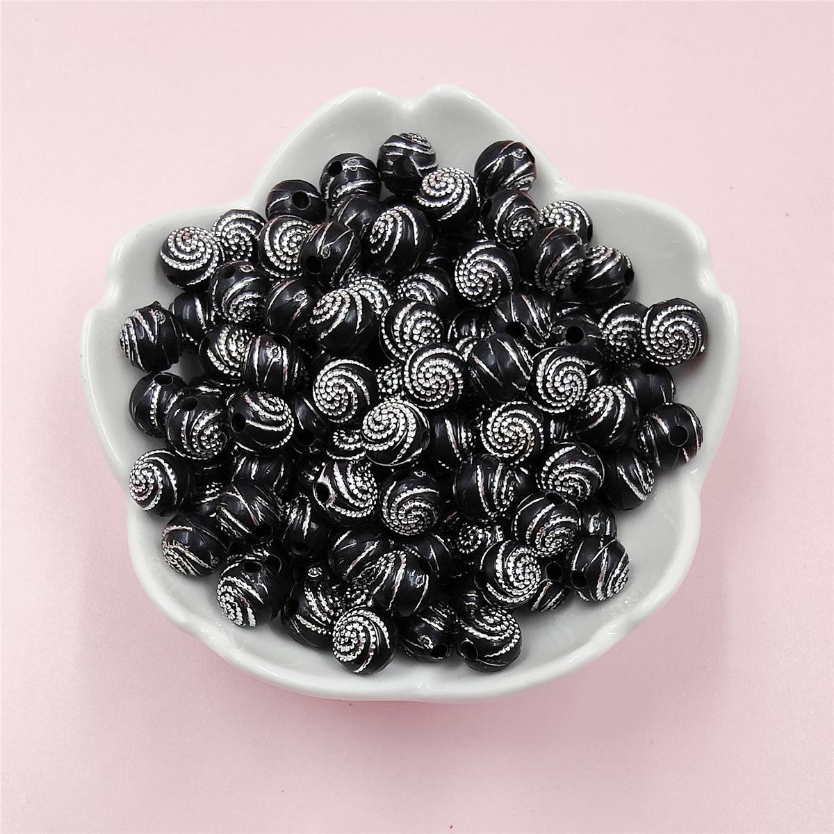 

Акриловые стразы для изготовления украшений 100 шт. ожерелья разделительные бусины россыпные бусины браслет 8 мм аксессуары чёрный