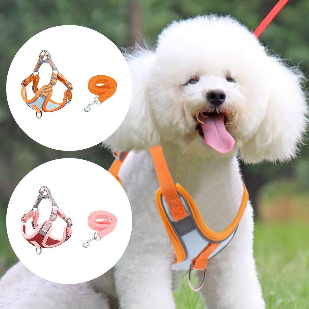 

Регулируемая шлейка для кошек, дышащая тяговая веревка для щенков, французский бульдог, чихуахуа, мопс