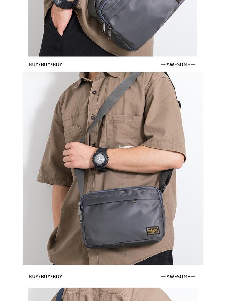 Japanese Minimalist Men's Casual Crossbody Bag - Oxford Cloth Shoulder Bag in Workwear Style