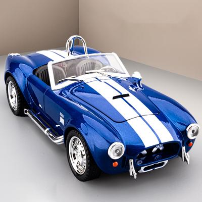 1:24 1965 Shelby Cobra Convertible Roadster Model Simulation Sound Light Pulling Tire Shock Absorbing Boys Birthday Gift