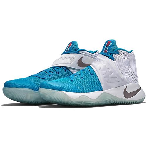 Nike Kyrie 2 Slip Resistant Slip Resistant Mid top Basketball Shoes Men's White Blue 823109-144
