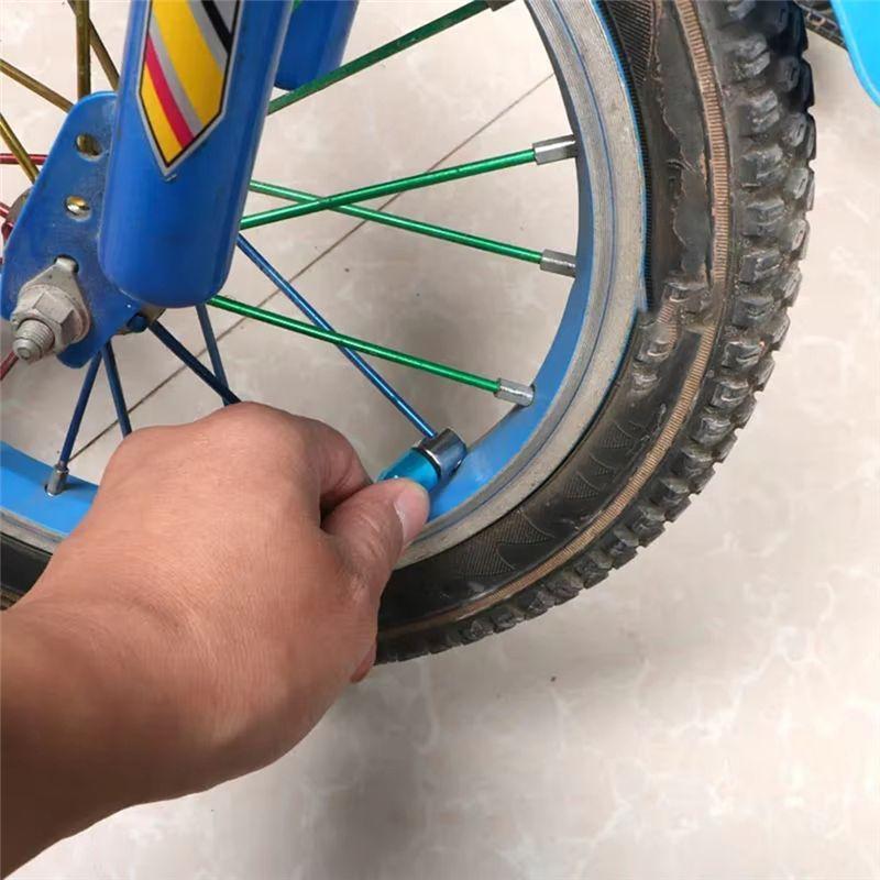 Authentic ATV, Dirt Bike & Scooter Spoke Wrench - CNC Machined With 10 Interchangeable Black Tips, Size 5.0-6.8
