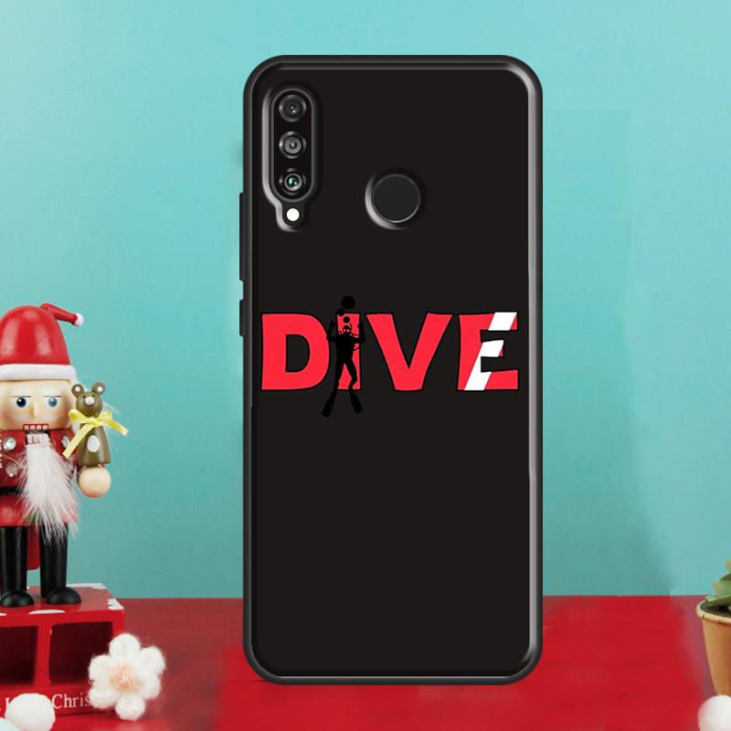 Diver Down Scuba Flag For Huawei Nova 10 9 SE 12i 12s 11i 8i Y90 Y60 Y70 Y72 Y73 Y61 Y91 P30 P40 Lite P60 Pro Case