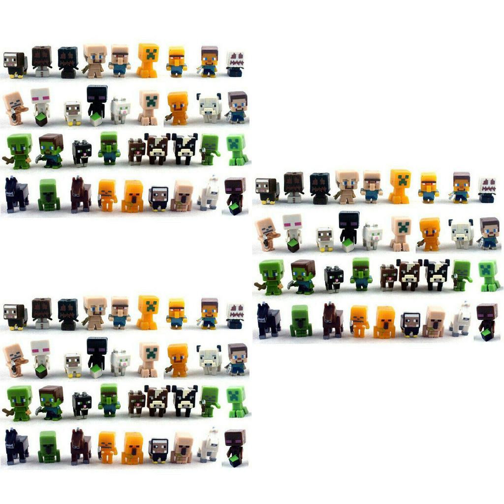 Minecraft 36-pack Mini Action Figures Set For Kids Steve Creeper Skeletons And More!