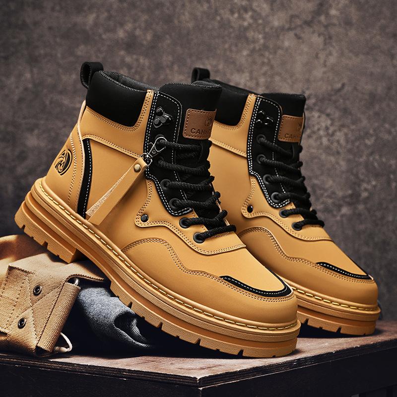 

Мужские ботинки Martin, флисовые высокие мужские ботинки, зимние большие хлопковые ботинки для снега, рабочие ботинки, ботинки из ревеня, мужские кожаные ботинки 39