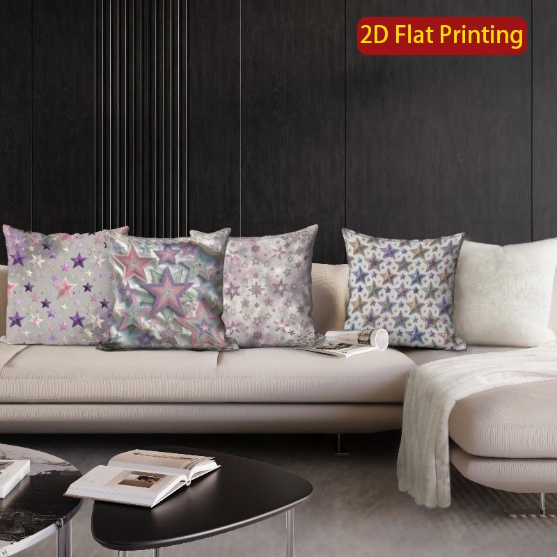 2D Boho Starry Pastel Print Throw Pillow Covers Pattern Cushion Cover Suitable For Sofa Bedroom Car Pillow Cover