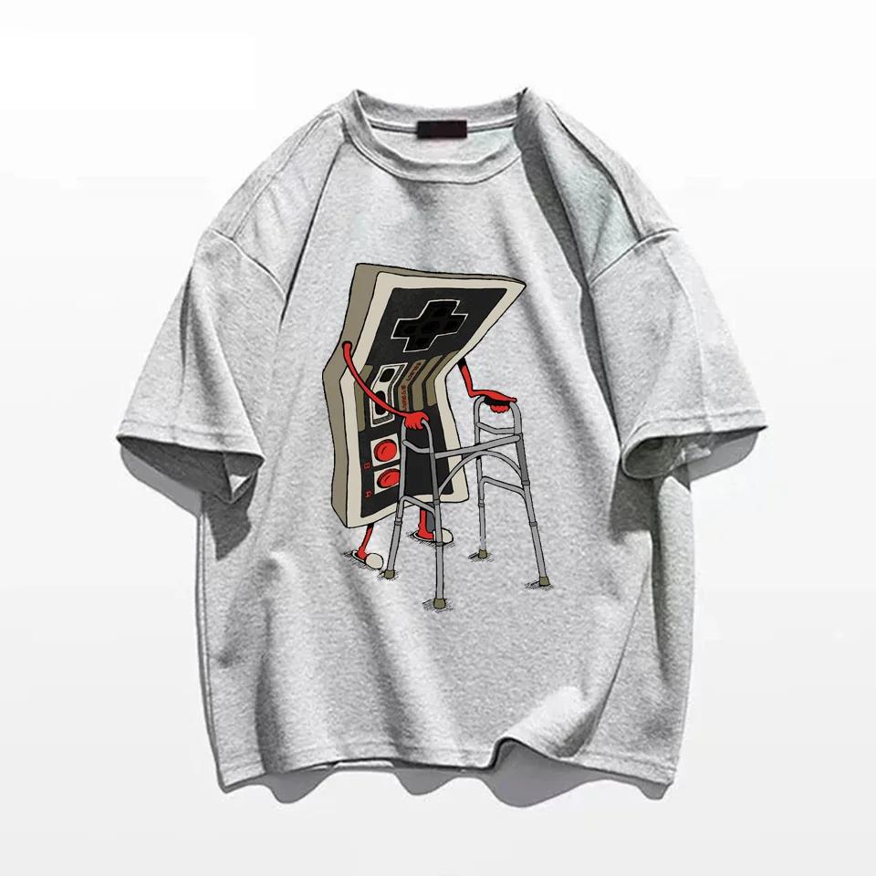 Old School Video Game T Shirt 80s Retro Designer Graphic T-Shirts Streetwear 1Cotton Vintage Tees Oversize Streetwear