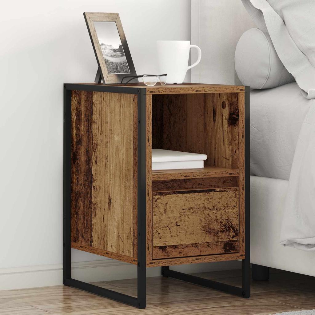 Nightstand Set of 2 Reclaimed Wood Look 39.5 x 30 x 50 cm Engineered Wood