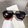 Übergroße Vintage-Sonnenbrille für Herren und Damen, modisch, polarisiert, photochrom, Doppelsteg, Sonnenbrille zum Autofahren