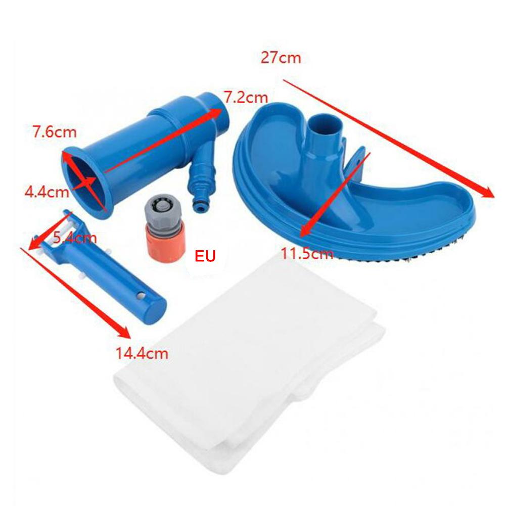 Professional Pool Cleaning Suction Set with Brush Multipurpose Pool Vacuum Cleaning Kit Lightweight EU Plug for Spa Water Park