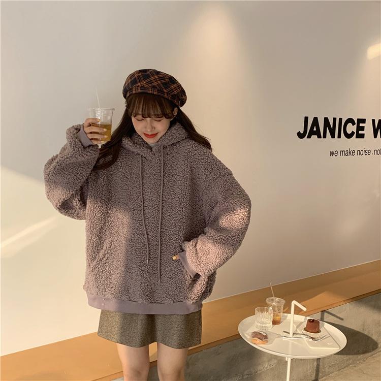 Felpa con cappuccio Kawaii orecchie da orso carino donna autunno inverno casual in pile allentato manica lunga pullover amici felpe con cappuccio moda coreana