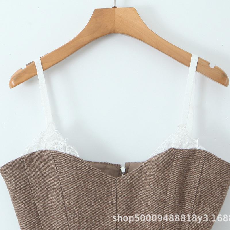 European French Style Slim-Fit Boned Strapless Waist-Cinching Outerwear Camisole Top for Women