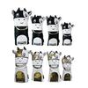 Waterproof Golf Headcover for Fairway and UT Golf Includes Conversion Cute Dairy Cow Design 1 Driver, Wood, Wood, Utility, Clubs, Tags, (Black, Wood)