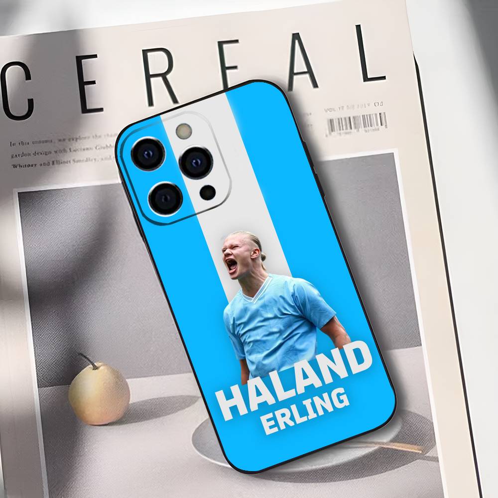 Football E-Erling H-Haaland Phone Case For IPhone 17,16,15,14,13,12,11,Plus,Pro,Max,Plus,XS,soft Case Black Silicone