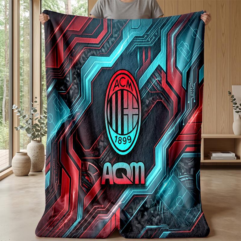AC Milan Theme blanket Soft Flannel Blanket Plush Throw Blanket Cozy Sofa Bed Blanket for Home Decor