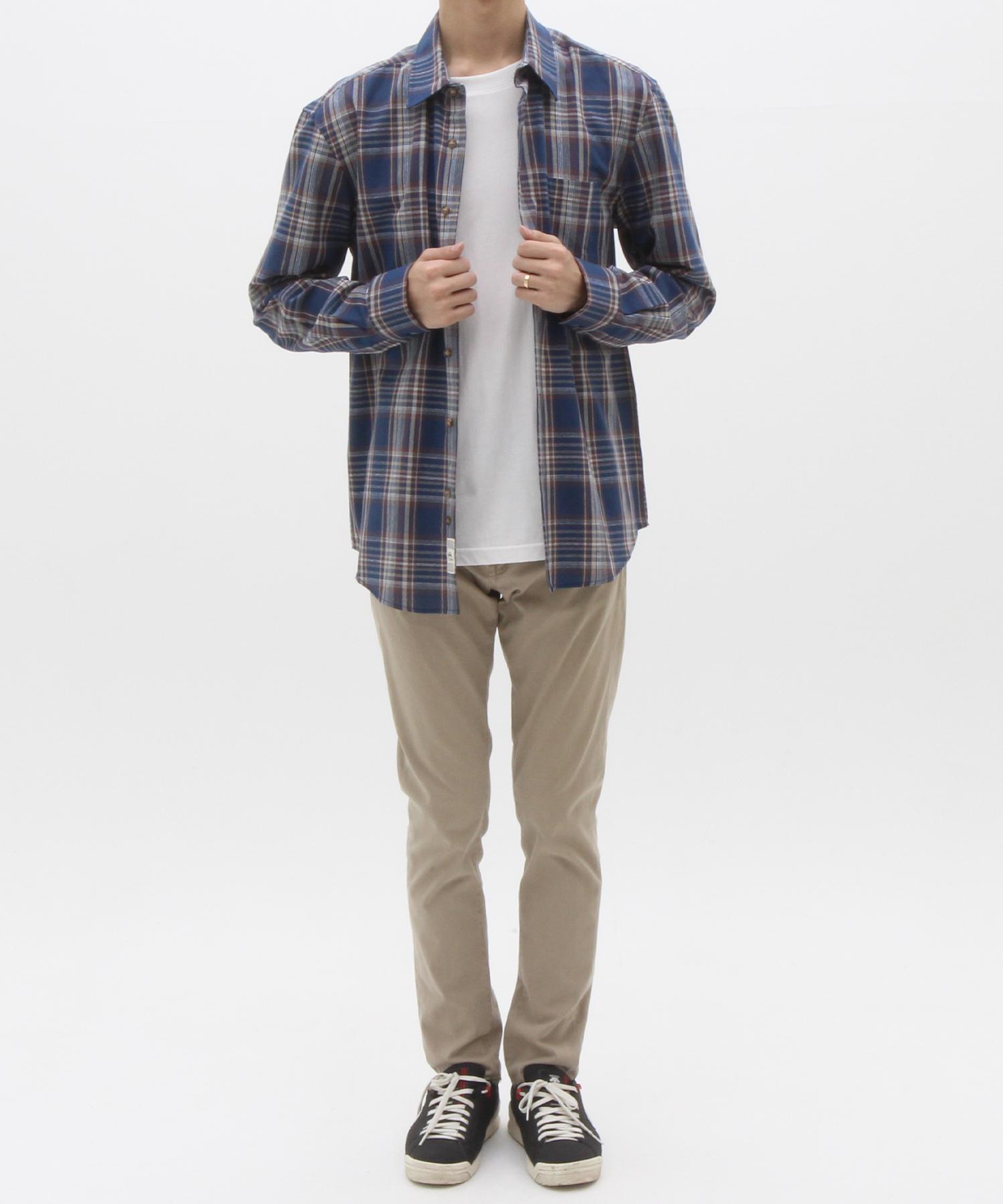 The Shirt Studio Navy Oversized Cotton Big Check Shirt 100