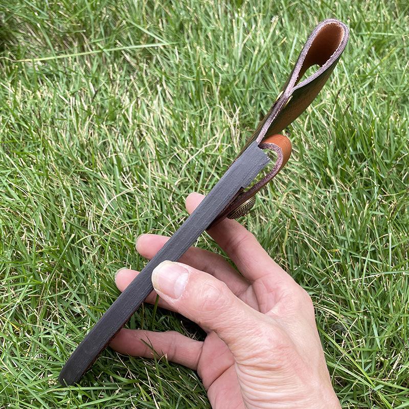 24 cm feststehender Messerhalter mit gerader Klinge, Spaltleder, geprägte Scheide aus Rindsleder, universelle Messerhülle für Jagdmesserholster