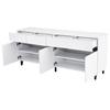 =N625P228826849W Credenza lucida, cassettiere con 4 cassetti, 2 ante e ripiani regolabili in altezza, basi, pensili ad angolo