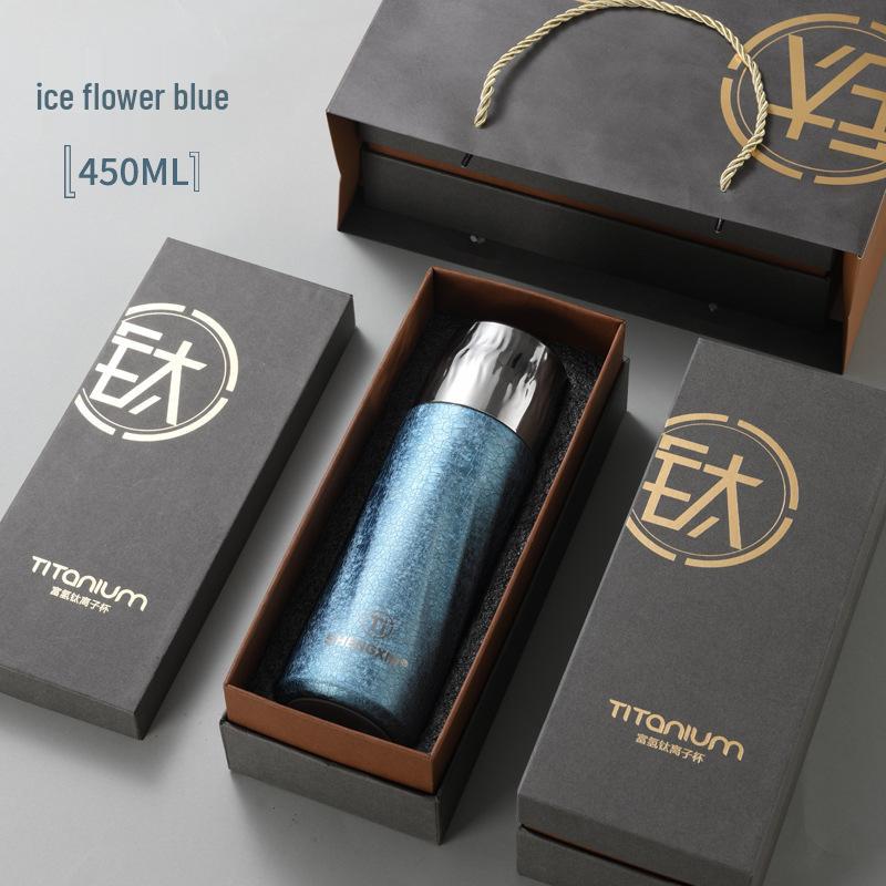 Titanium-Plated Dual-Layer Vacuum Insulated Cup with Dual-Use Lid and Tea Separator - Ideal Business Gift Set