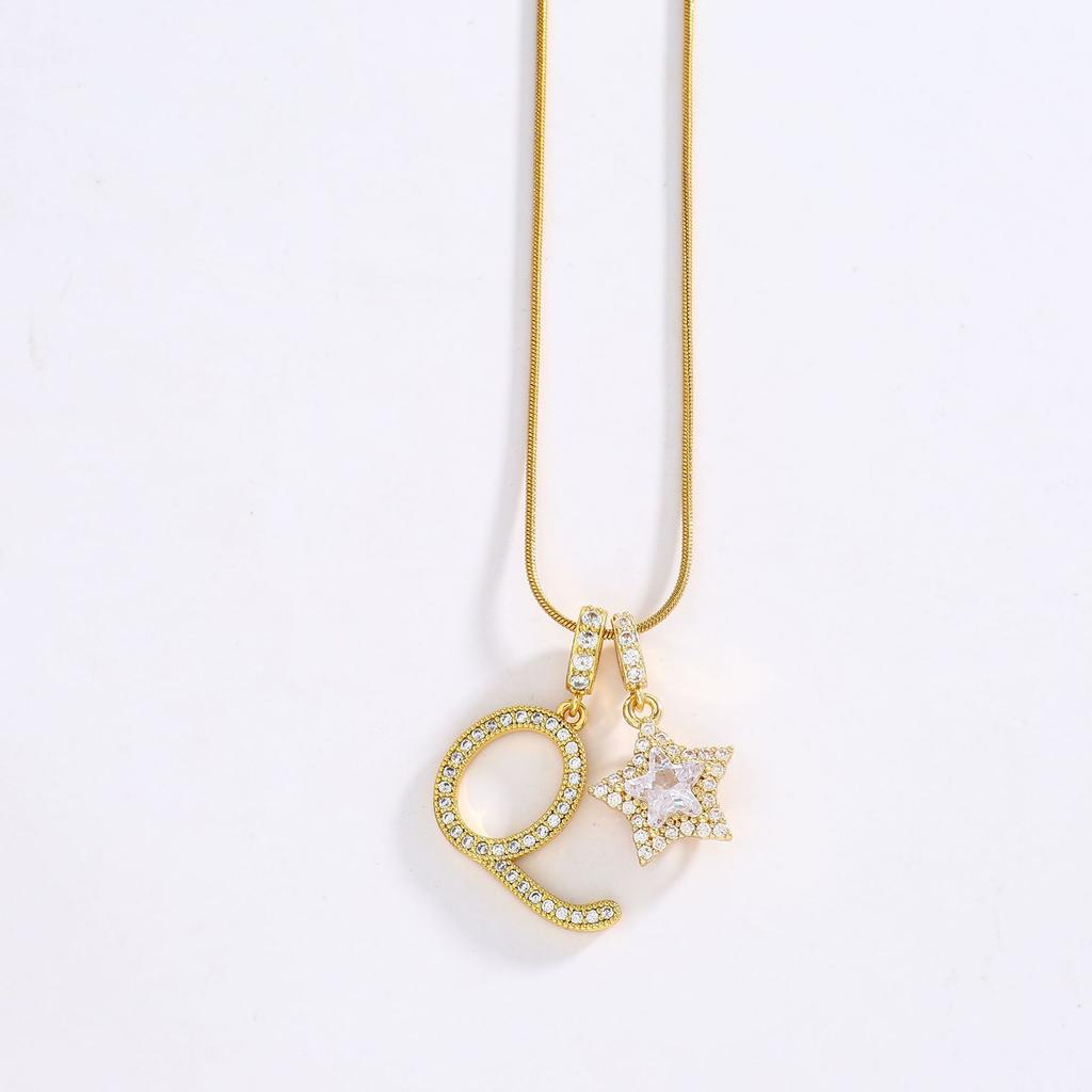 26 Alphabet Pendant Initial Letter Star Necklace Couple Name Jewelry Gifts