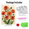 Elegant Framed Pearl Art DIY Set with Vibrant Poppy Flower Design 5D Sparkling Bead Canvas Painting Ready to Display Romantic Home Decor Gift