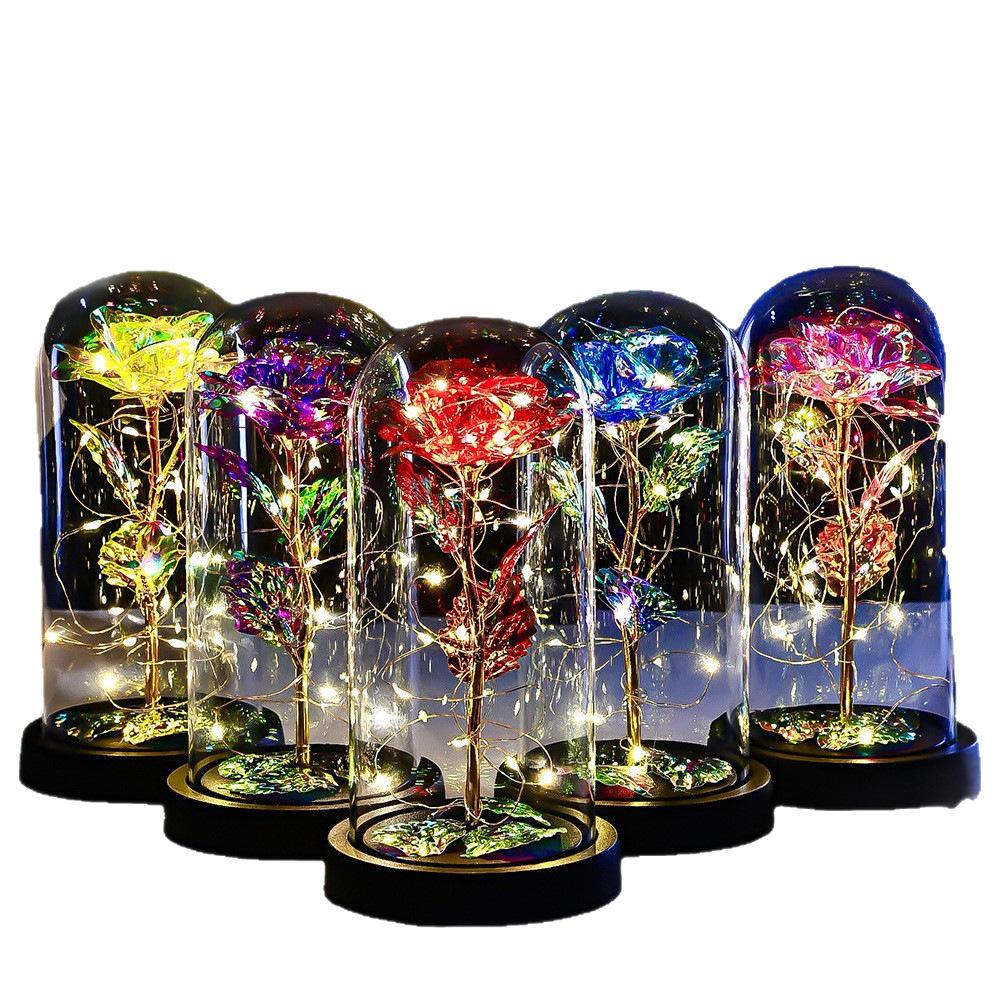 Gold Foil Rose Glass Cover Teachers' Day Gifts Creative Gifts Advanced Ornaments for Female Teachers