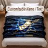 Ifk göteborg Bedruckte Flanelldecke Benutzerdefinierter Name Text Weiche Warme Decke für Schlafzimmer Feiertagsgeschenk