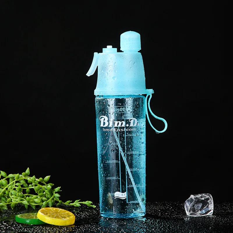600ML Portable Water Bottle Large Capacity Plastic Straw Water Cup Drink Bottle With Time Marker For Outdoor Sports Fitness