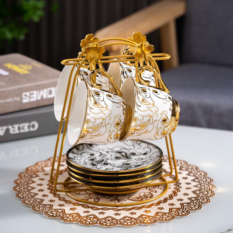 

Zhaoran European Gold Flower Ceramic Tea Set with Stand