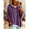 Women's Casual Hooded Sweatshirt, Bat Sleeve Knitted Sweater, Warm Sweater, Knitted Hooded Drawstring Sweater, Knitted Loose Fitting Outerwear