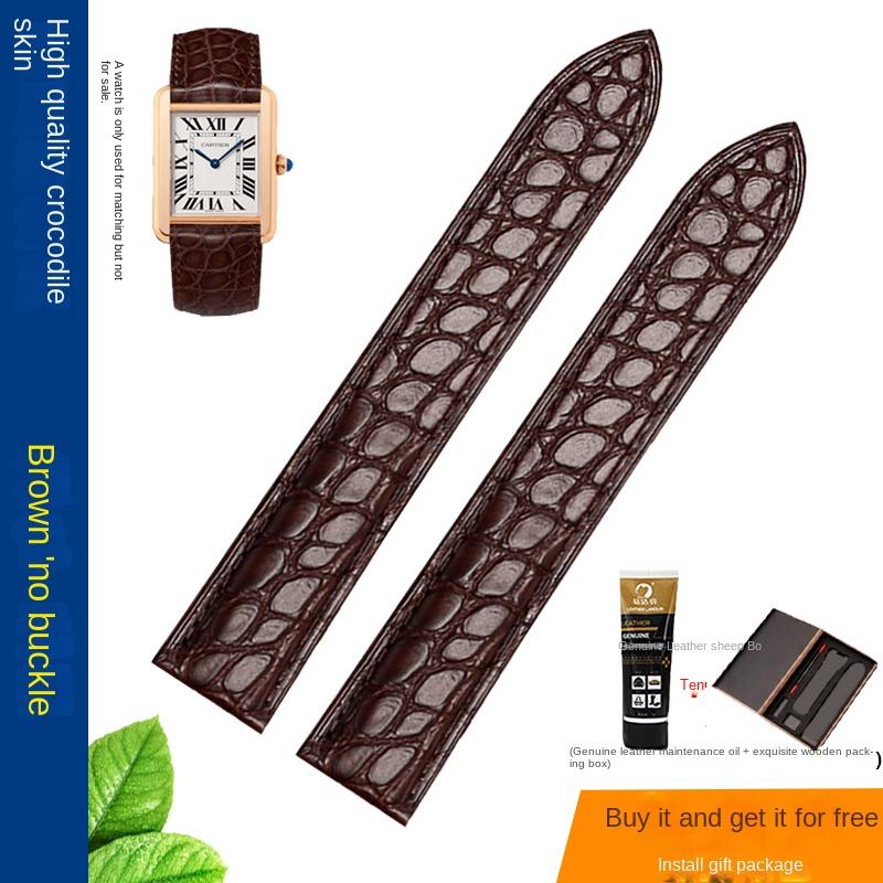 18 20 22 23 24 25 mm Vysoce kvalitní řemínek na hodinky z pravé krokodýlí kůže pro Cartier Tank London Solo kožený řemínek na hodinky pánský dámský