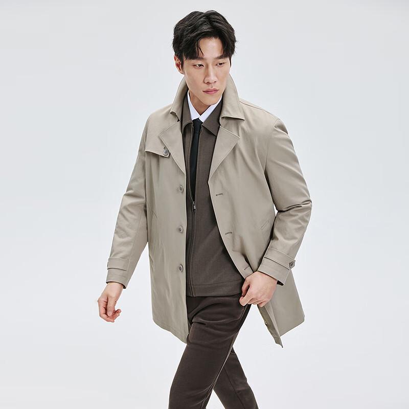 SEPTWOLVES Men's Versatile Lapel Twill Trench Coat