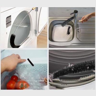 Schwarze, extra lange, flexible Reinigungsbürste für die Entlüftung von Waschmaschine und Trockner