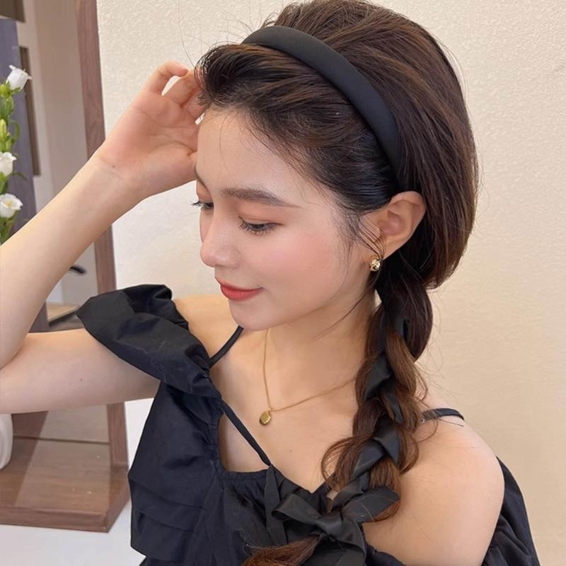 Bezel Headwear with Ribbon Tail for Girls Women Trend Hair Bands Fairy Headband DIY Hair Hoop for Fashionable Look