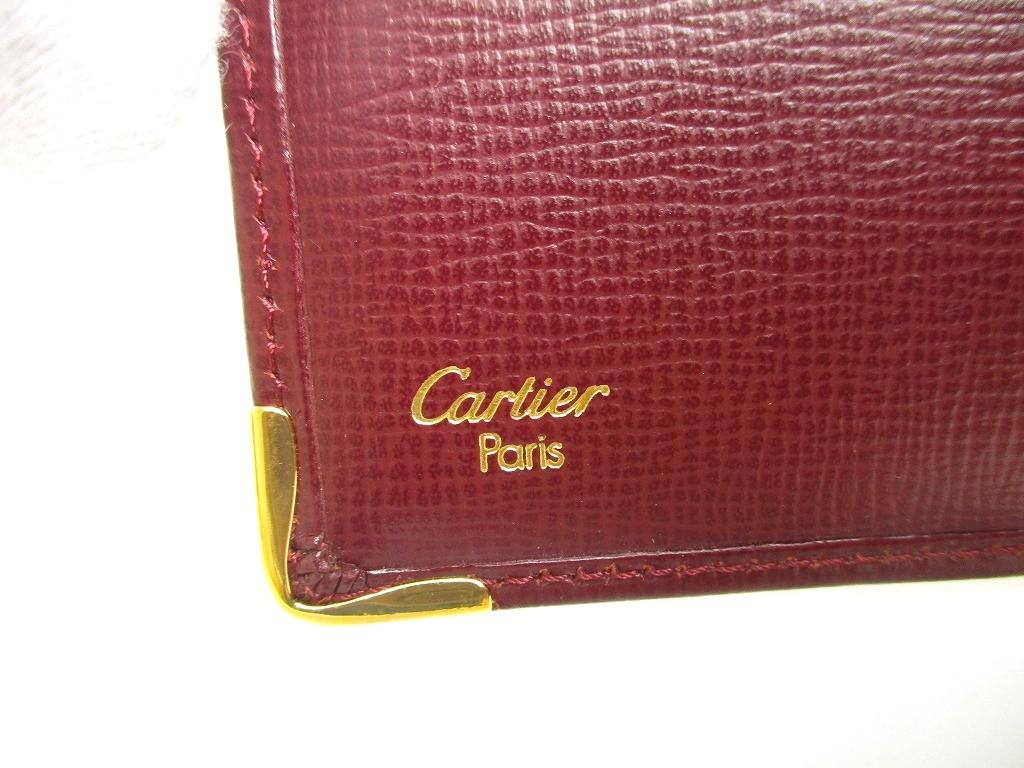 Authentic Cartier Must de Cartier Bordeaux Leather Bifold Long Wallet #a754  Refurbished