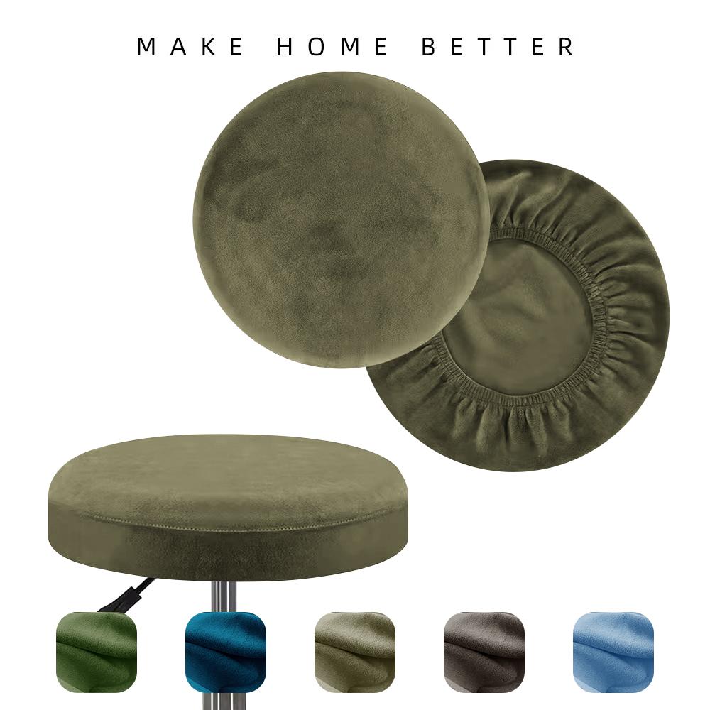 

Premium Silver Fox Velvet Cover for A Round Stool Elastic Round Stool Seat Cover Universal Elastic Stretch Bar Seat Covers 1PC